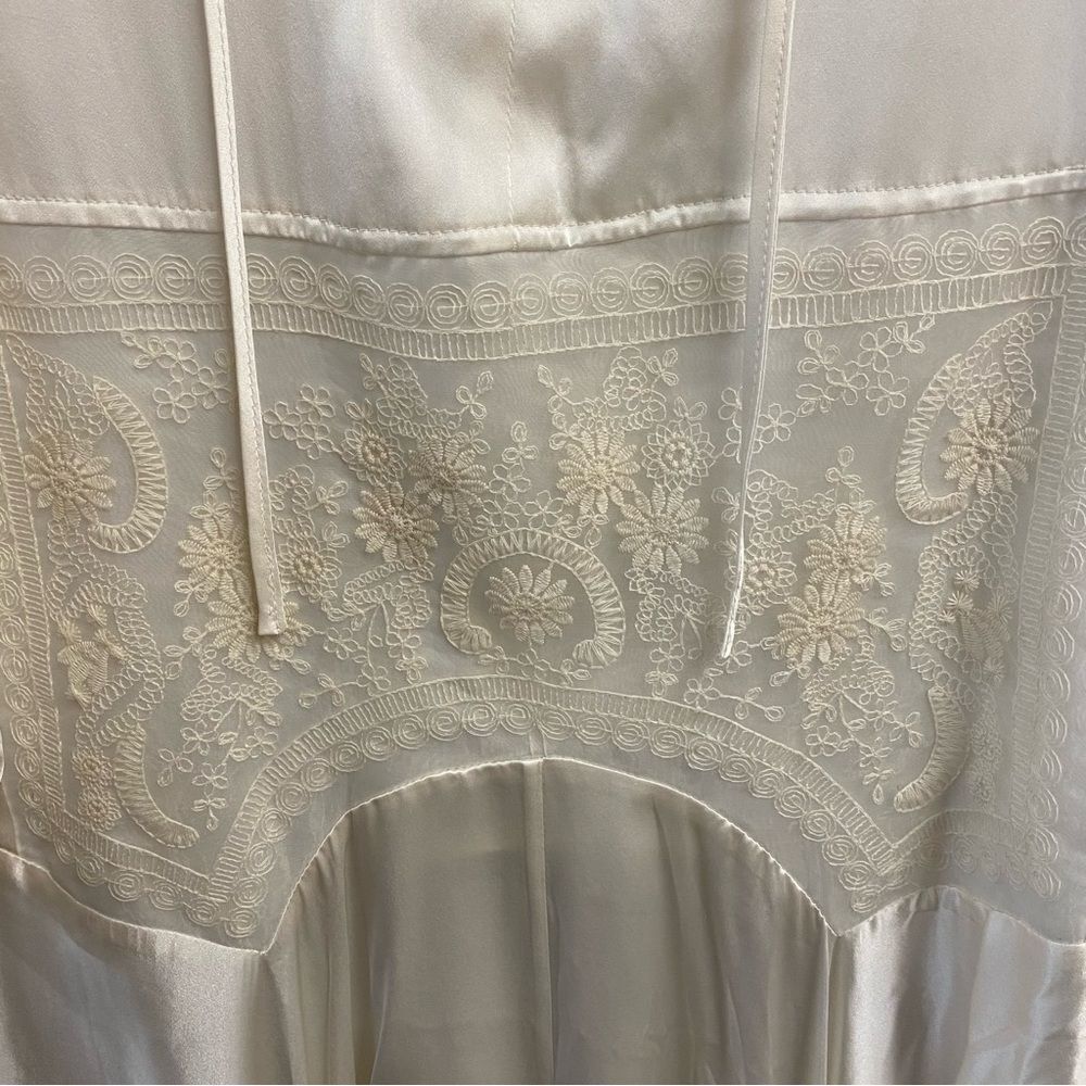 MARQUES' ALMEIDA embroidered silk maxi dress White flapper bridal $1300 NWT S - Picture 9 of 16